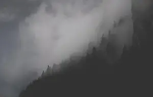 Landscape photography of the French Alps on a foggy morning