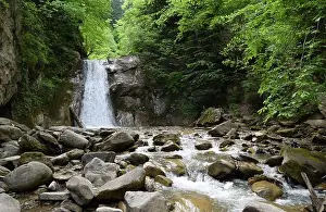 Green Park Prints: The landscape of Pruncea waterfall and the Casoca river in the Buzau mountains