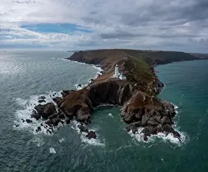 Kingsbridge Prints: Landscape view of the Start Point Lighthouse and headland in South Devon on the English Channel