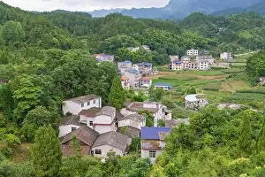 Non Urban Prints: Landscape of village in mountains at Hunan province ZhangJiaJie CHINA