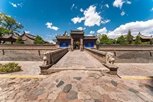Landscapes of Ying Xian Wooden Pagoda, famous travel destination in Yingxian town in Shanxi Province of China
