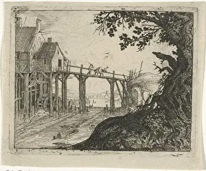 Watermill Prints: Landschap met een watermolen Landscape with water mill property type: picture Item number