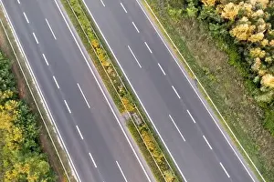 two lane road from above with no cars