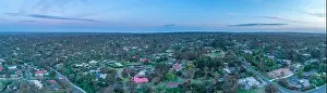 Foreshore Prints: Large aerial panorama of rural area on Mornington Peninsula at dusk
