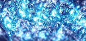 Quartz Prints: Large blue crystals close-up. Crystal Apatite