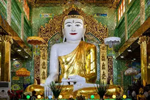 Mandalay Prints: A Large Buddha Statue At The Soon Oo Pon Nya Shin Paya, Sagaing, Mandalay, Myanmar