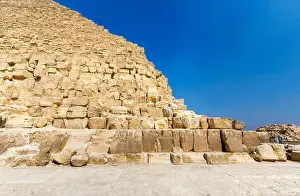 Fine Weather Prints: Large limestone blocks, stonework at the base of the Great Pyramid of Khufu (Pyramid of Cheops)