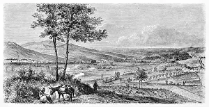 Horizon Sky Prints: Large lost on the horizon view of Marne vineyards landscape from Mont-Bernon
