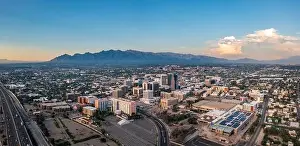 From Air Prints: Large panorama of Tucson Arizona with Catalina Mountains in distance