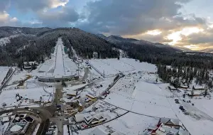 Zakopane Prints: Large ski jump in Zakopane called Huge Krokiew names Stanislawa Marusarza