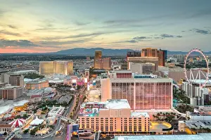 Las Vegas, Nevada, USA cityscape on the strip in the evening