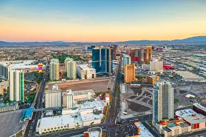 Las Vegas, Nevada, USA skyline over the strip at dusk