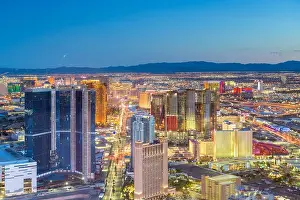 Las Vegas, Nevada, USA skyline over the strip at dusk
