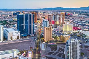 Las Vegas, Nevada, USA skyline over the strip at dusk
