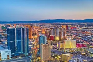 Las Vegas, Nevada, USA skyline over the strip at dusk