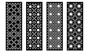Partition Prints: Laser cut decorative vector panel set