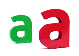 On White Background Prints: Laser cut letter on isolated white background