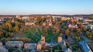 Upstate Prints: Late afternoon aerial autumn image of the area surrounding the City of Ithaca