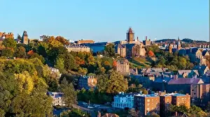 Upstate Prints: Late afternoon aerial autumn image of the area surrounding the City of Ithaca