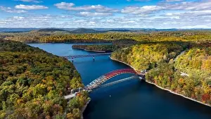 Upstate Prints: Late afternoon aerial autumn image of the area surrounding the Yorktown Heights