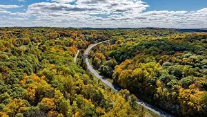 Upstate Prints: Late afternoon aerial autumn image of the area surrounding the Yorktown Heights