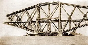 Benjamin Prints: A late Victorian photograph of the building of the the Forth Bridge