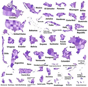 Guatemala Prints: Latin, Caribbean, North and South American country regions maps