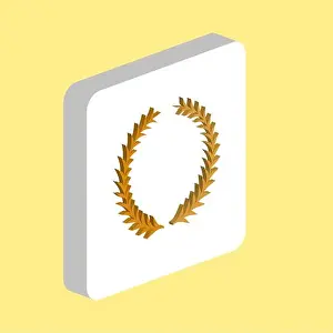 Rounded Prints: Laureate Wreath Simple vector icon