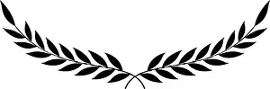 Warranty Prints: Laurel honor wreath vector in black on white isolated background