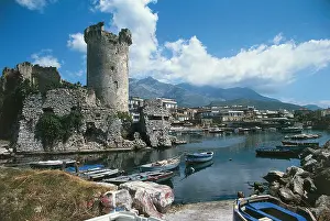 Latium Prints: Lazio - Formia (Lt), the Torre di Mola overlooking the harbor on the Gulf of Gaeta