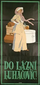 Color Lithograph Prints: DO LÁZNÍ LUHACOVIC!, Ottakar Stafl