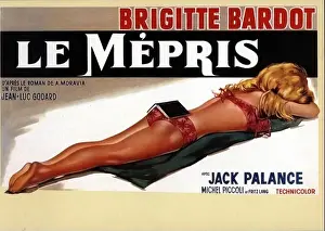 Barefooted Prints: Le Mepris Year : 1963 France / Italy Director : Jean-Luc Godard Brigitte Bardot Poster (Fr)