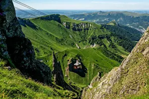Cable Car Prints: Le Mont Dore, cable railway to the Sancy summit