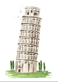 Leaning Prints: Leaning Tower of Pisa, Italian landmark