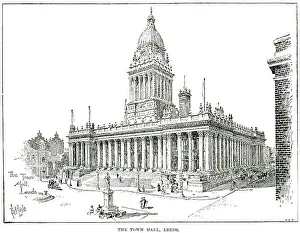 Duplicate Prints: Leeds Town Hall was built between 1853 and 1858 in Park Lane (now The Headrow)