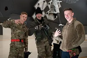 From left, U.S. Air Force Senior Airman Aleksandr Zenski, a 354th Logistics Readiness Squadron vehicle management journeyman; Maj