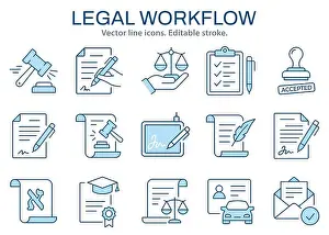 Inspect Prints: Legal workflow icons, such as document