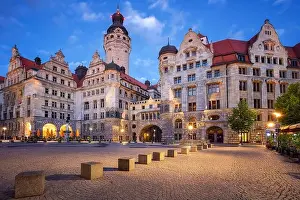 Leipzig, Germany. Cityscape image of Leipzig, Germany with New Town Hall at twilight blue hour