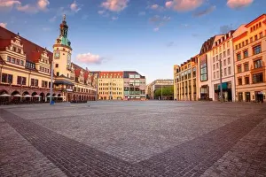 Leipzig, Germany. Cityscape image of Leipzig, Germany with Old Town Hall and the Market square at sunrise