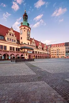 Leipzig, Germany. Cityscape image of Leipzig, Germany with Old Town Hall and the Market square at sunrise
