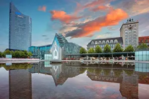 Leipzig, Germany. Cityscape image of Leipzig downtown during beautiful sunset
