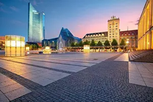 Leipzig, Germany. Cityscape image of Leipzig downtown during sunset