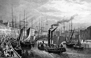 Scots Prints: Leith Harbour, From the Pier, engraved by T