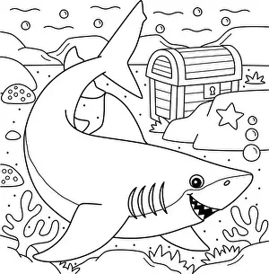 Shark Prints: Lemon Shark Coloring Page for Kids