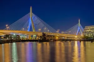 Charleston Prints: The Leonard P. Zakim Bunker Hill Memorial Bridge is a cable-stayed bridge across the Charles River in Boston