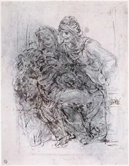 Culture Museum Prints: Leonardo Da Vinci - Study Saint Anne Mary And Christ Child 1503