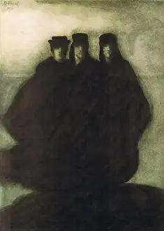 Expressionism Prints: Les trois figures by Leon Spilliaert