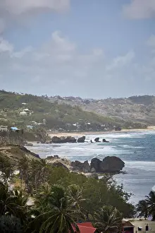 Things Prints: The Lesser Antilles Barbados Parish Saint Michael west indies capital Bridgetown Barbados golden sand beach with large