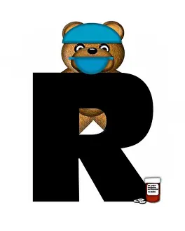 Dentist Prints: The letter, in the alphabet set 'Teddy Dental Checkup