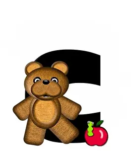 Teddy Prints: The letter C, in the alphabet set 'Teddy